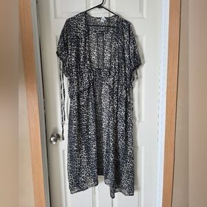 Elegant Leopard Print Swim Coverup
